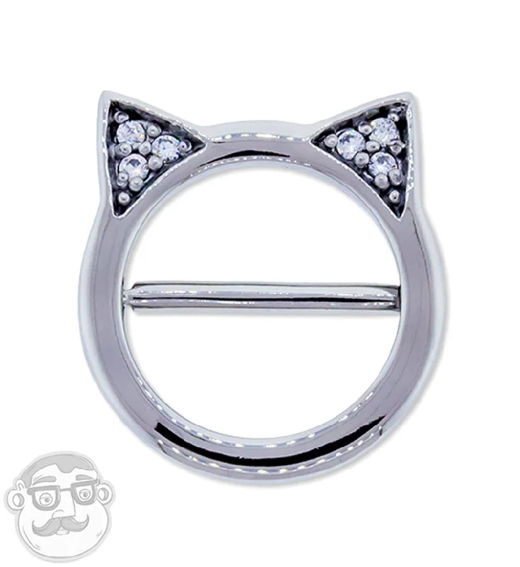 Women's sun rings-14G Feline Stainless Steel Nipple Clicker Ring