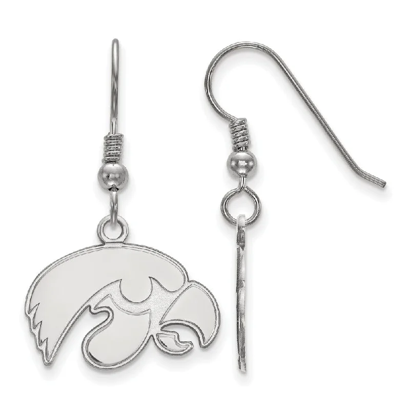 Women's dangle earrings-Sterling Silver University of Iowa Small Mascot Dangle Earrings