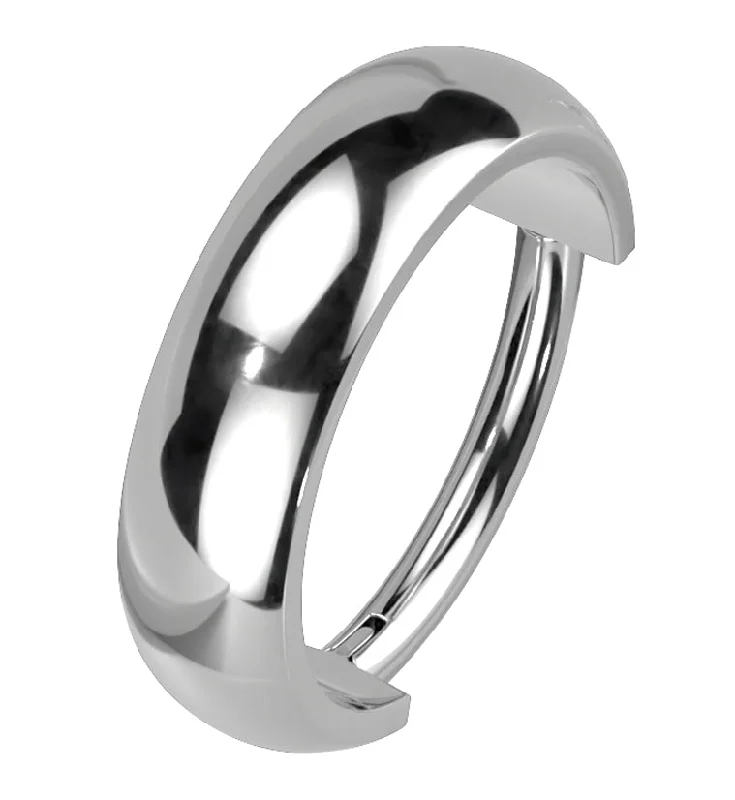 Women's gift rings-Smooth Titanium Hinged Segment Ring