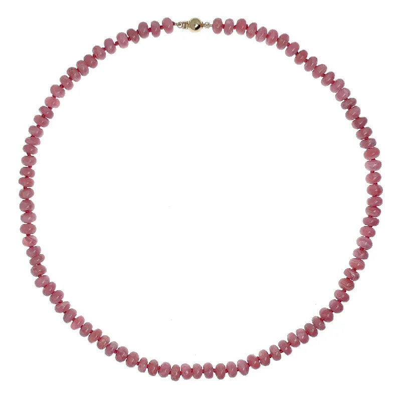 Women's friendship necklaces-Beaded Rhodochrosite Necklace