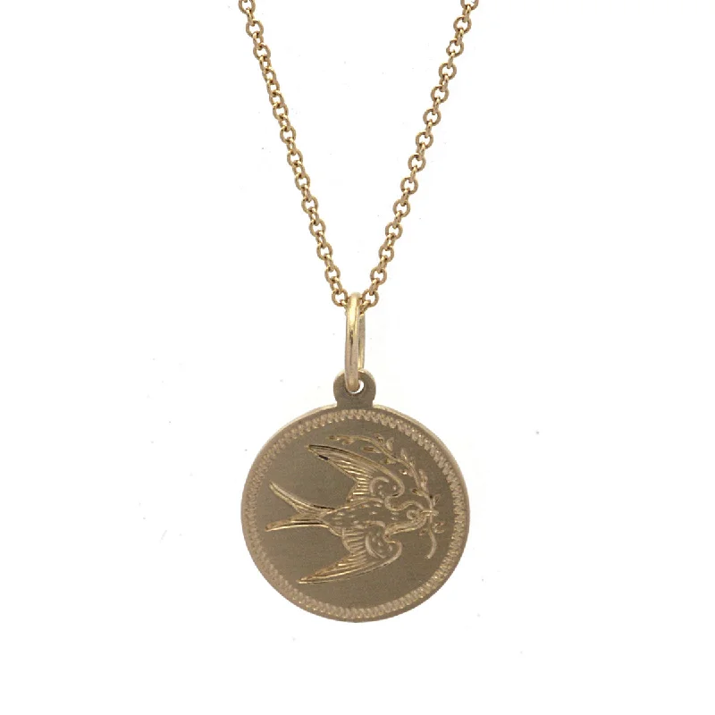 Women's gold necklaces-Free Bird Engraved Necklace