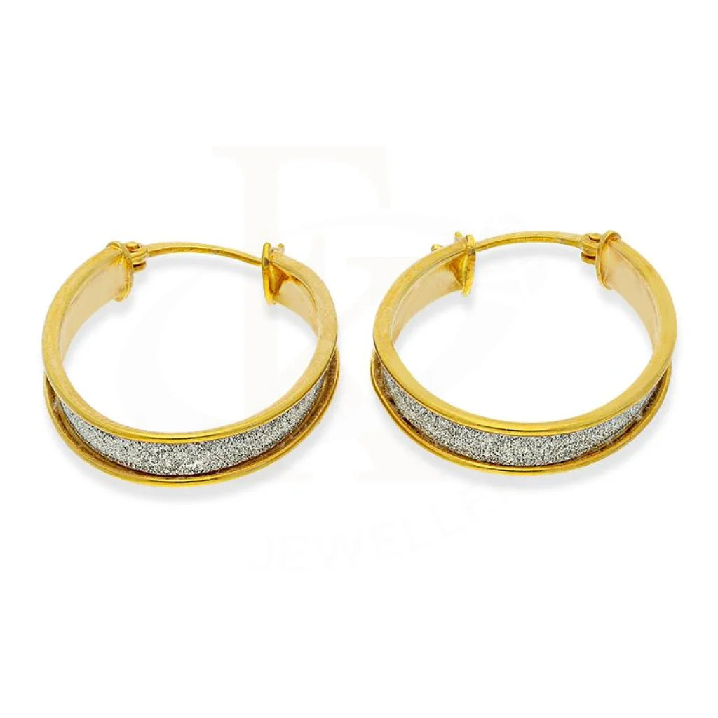 Women's photo earrings-Gold Hoop Earrings 18KT - FKJERN1626