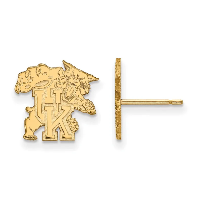 Women's minimalist earrings-14k Gold Plated Silver University of Kentucky Small Post Earrings