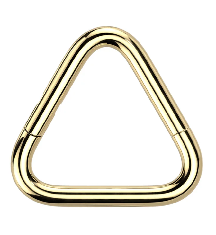 Women's party rings-Gold PVD Triangle Titanium Hinged Segment Ring