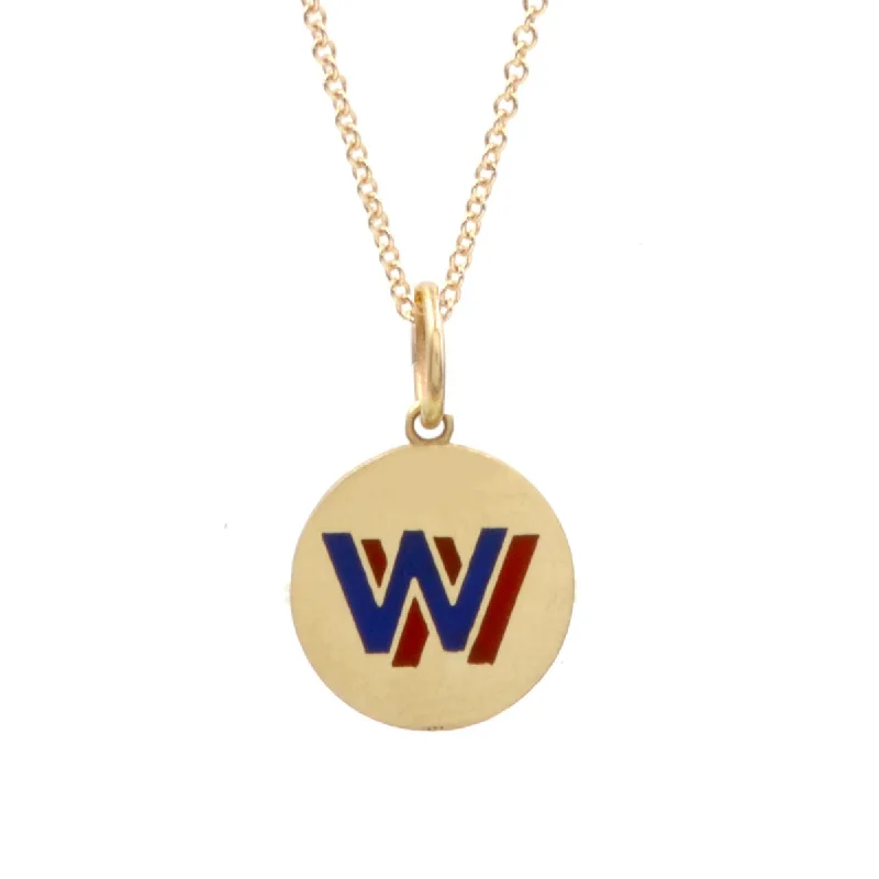 Women's personalized necklaces-Custom Enamel Round Double Color Initial Necklace