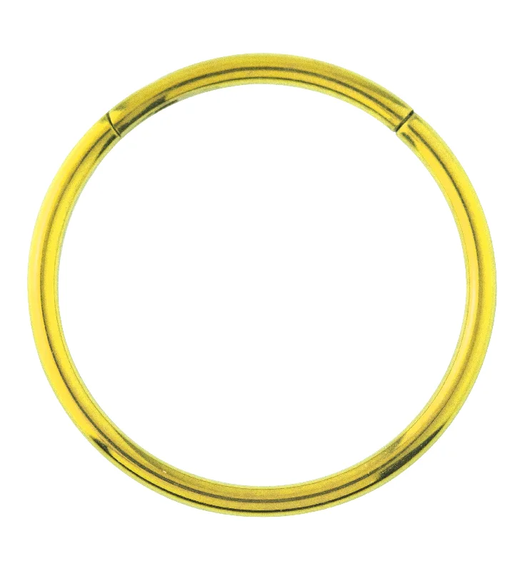 Women's symbolic rings-Gold Anodized Titanium Hinged Segment Hoop Ring