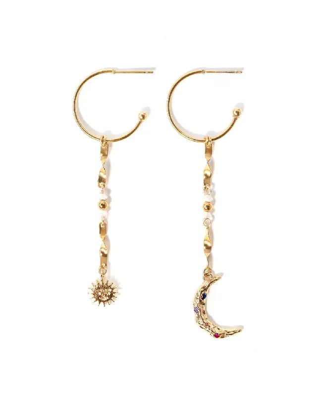 Women's platinum earrings-Minuit Gold Earrings