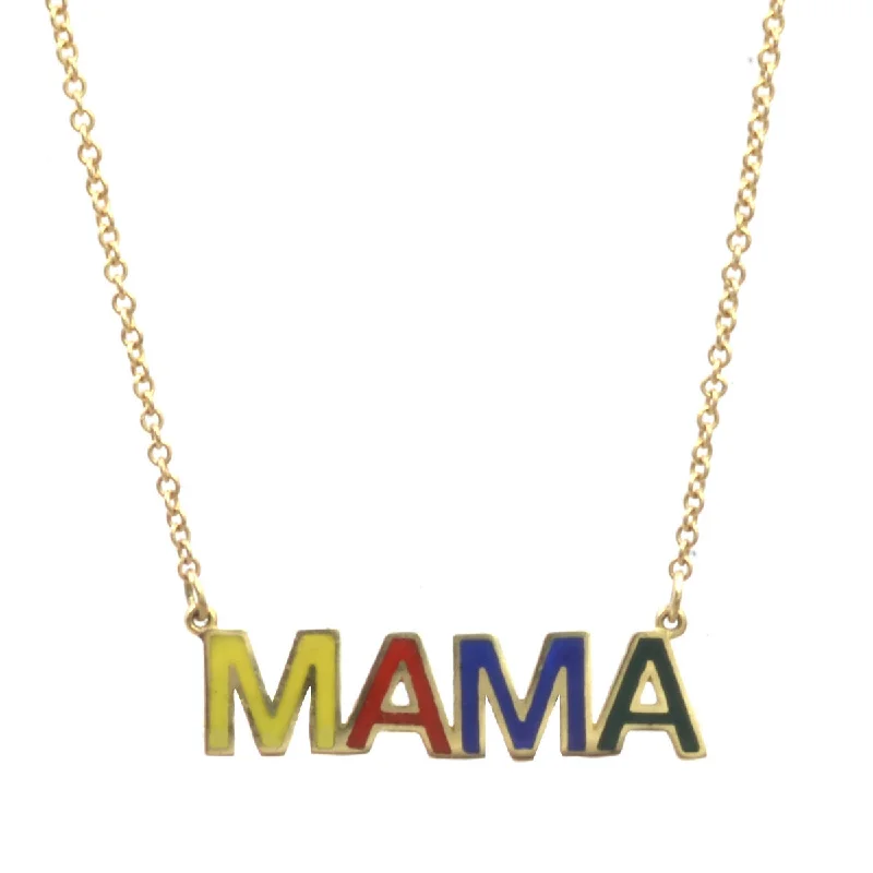 Women's silver-plated necklaces-Custom Enamel Nameplate Necklace