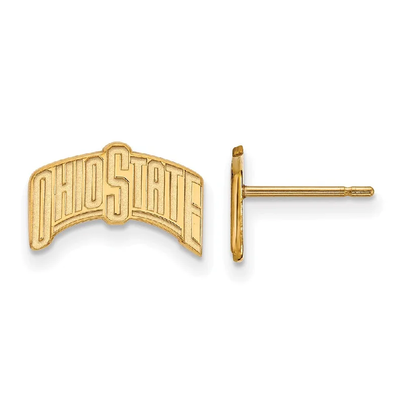 Women's eco-friendly earrings-10k Yellow Gold Ohio State University Small Post Earrings