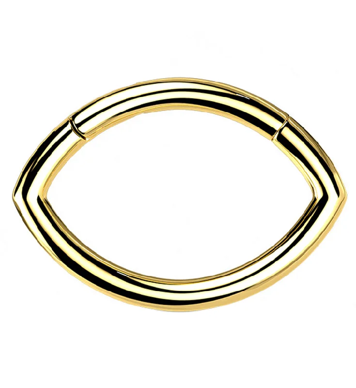 Women's pet memorial rings-Gold PVD Oculus Titanium Hinged Segment Ring