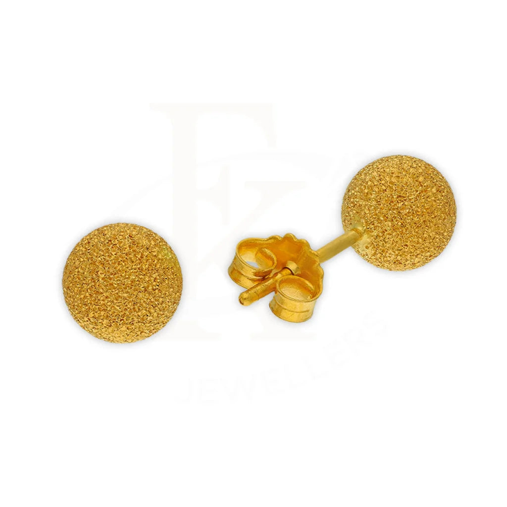 Women's chandelier earrings-Gold Ball Shaped Stud Earrings 22KT - FKJERN22K3123