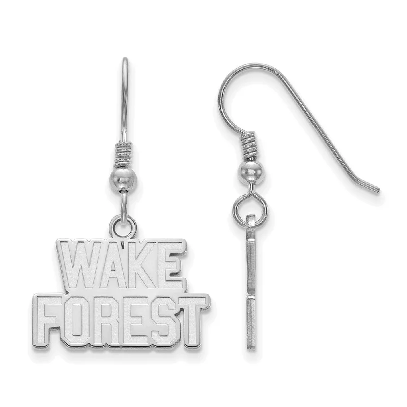 Women's evil eye earrings-Sterling Silver Wake Forest University Small Dangle Earrings