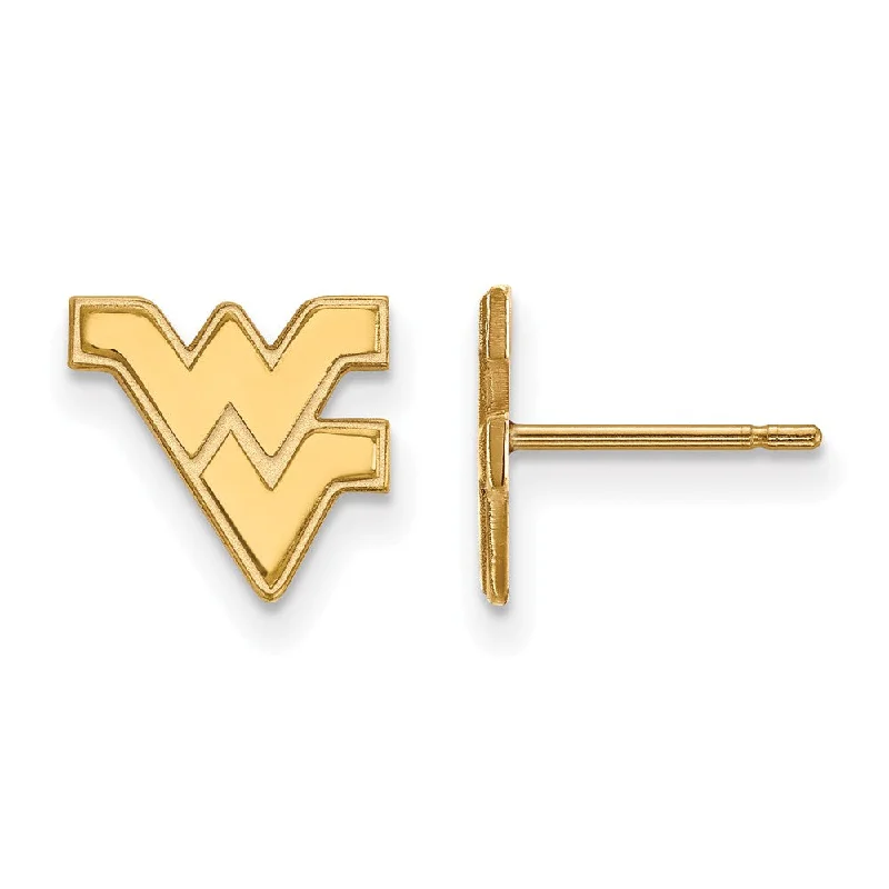 Women's sustainable earrings-14k Yellow Gold West Virginia University XS (Tiny) Post Earrings