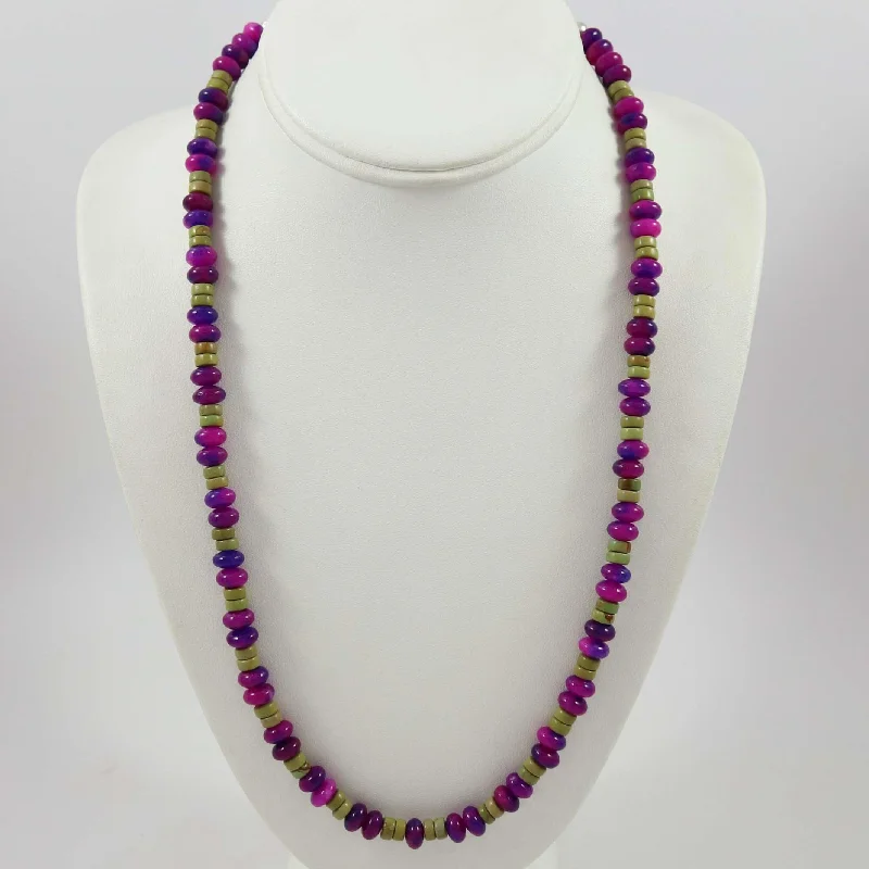 Women's initial necklaces-Sugilite and Turquoise Necklace