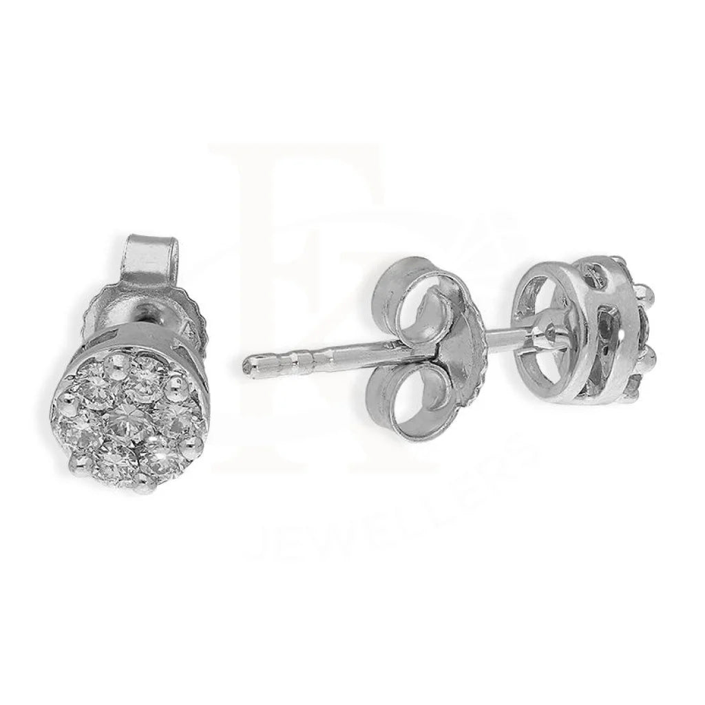 Women's fingerprint earrings-Diamonds Stud Earrings in 18KT White Gold - FKJERN18K2682