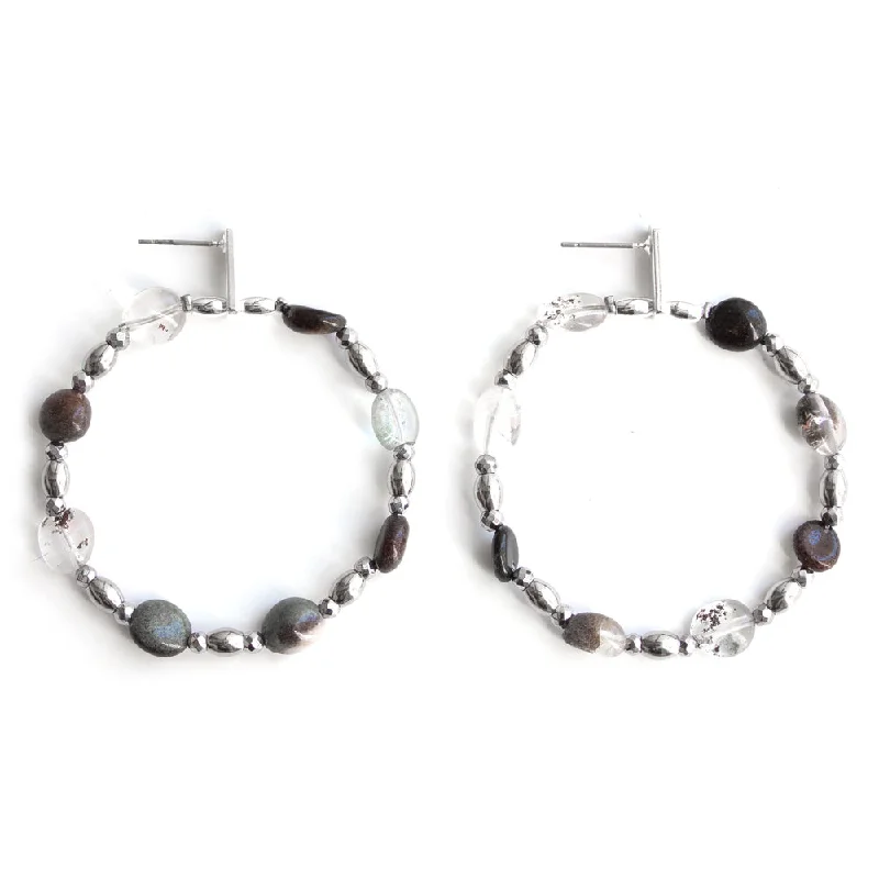 High-end women's earrings-Opium Silver Earrings