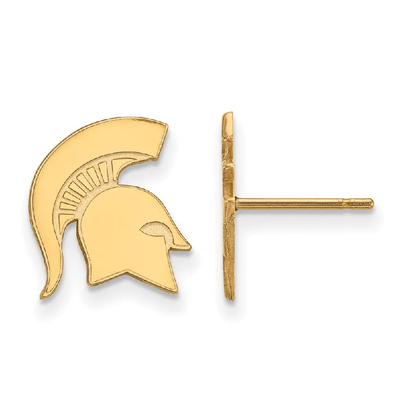 Women's limited edition earrings-10k Yellow Gold Michigan State University Small Post Earrings