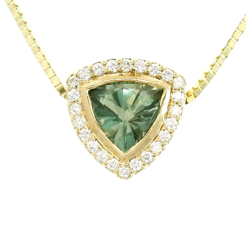 Women's alloy necklaces-Connecticut Trillion Tourmaline Necklace