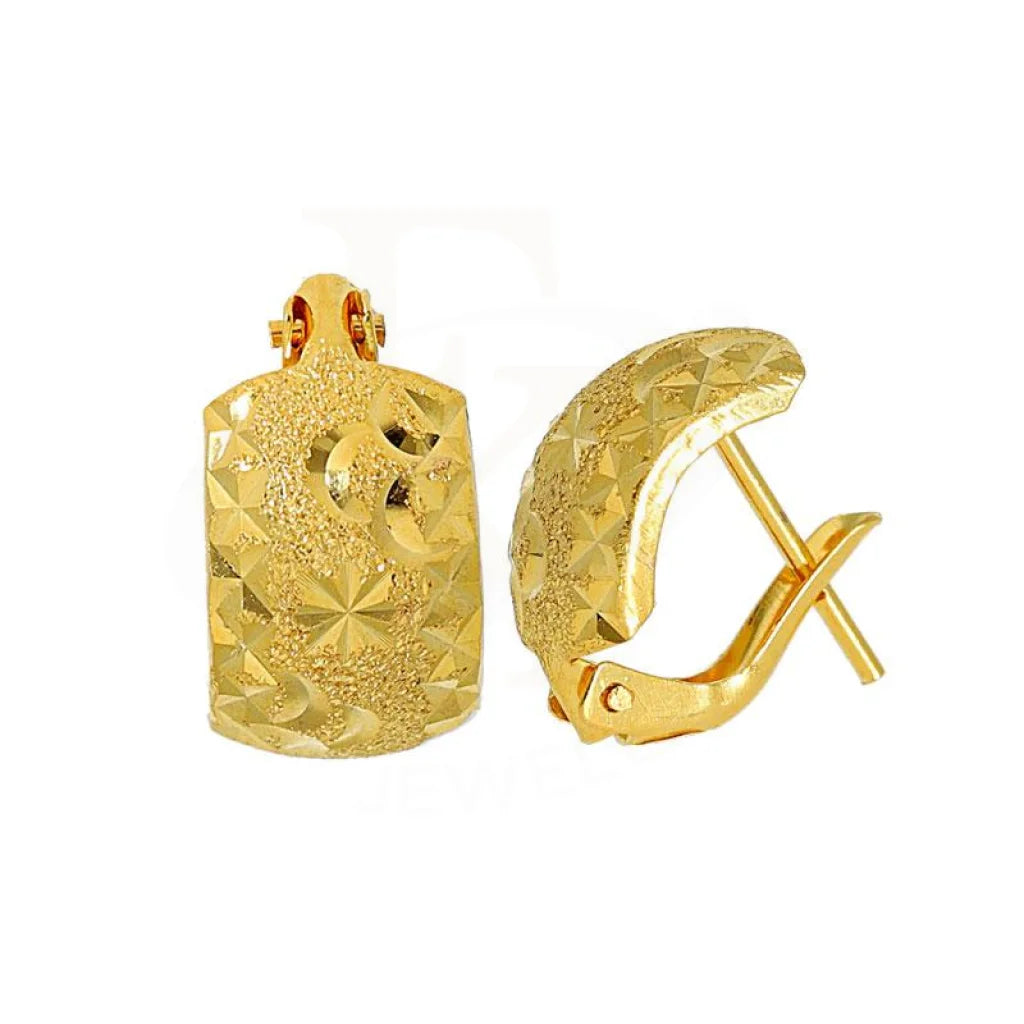 Women's astrology earrings-Gold Clip Earrings 18KT - FKJERN1769