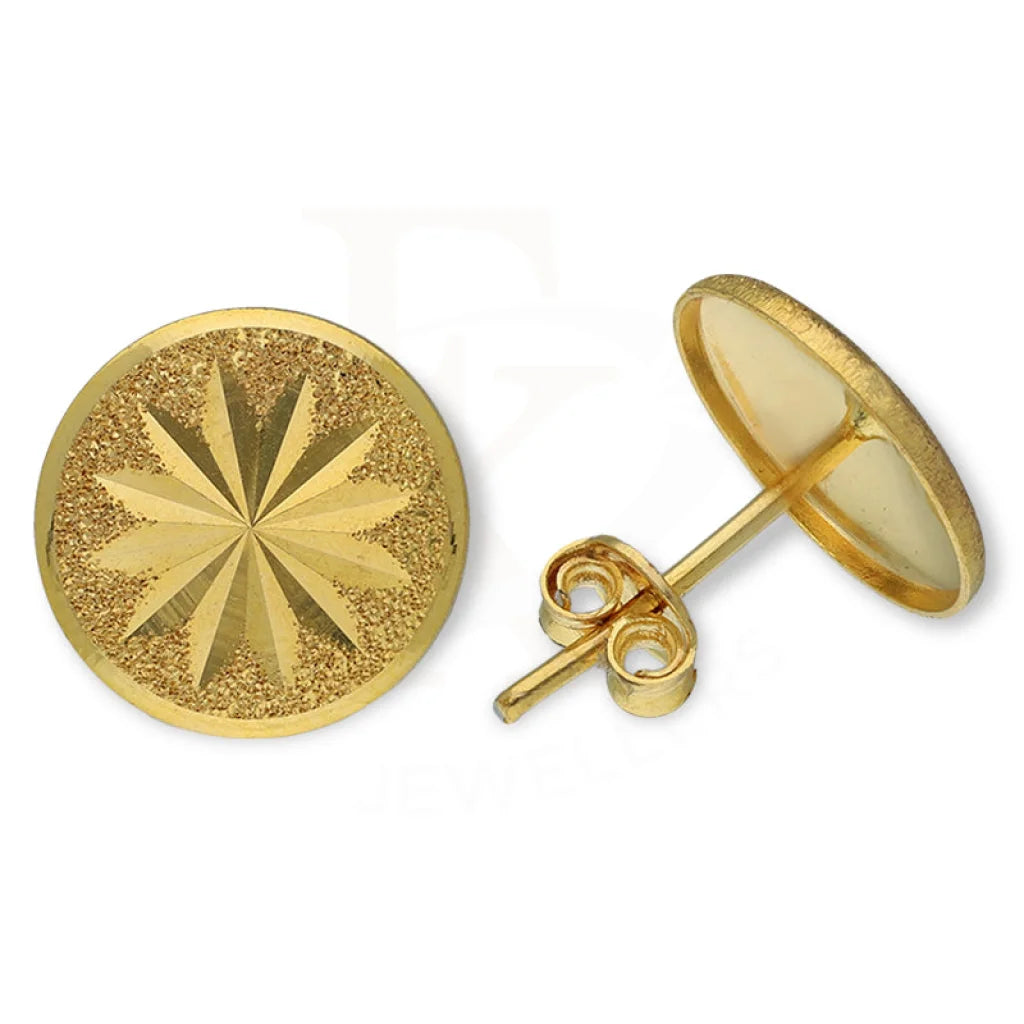 Women's exclusive earrings-Gold Round Shaped Stud Earrings 18KT - FKJERN18K3180