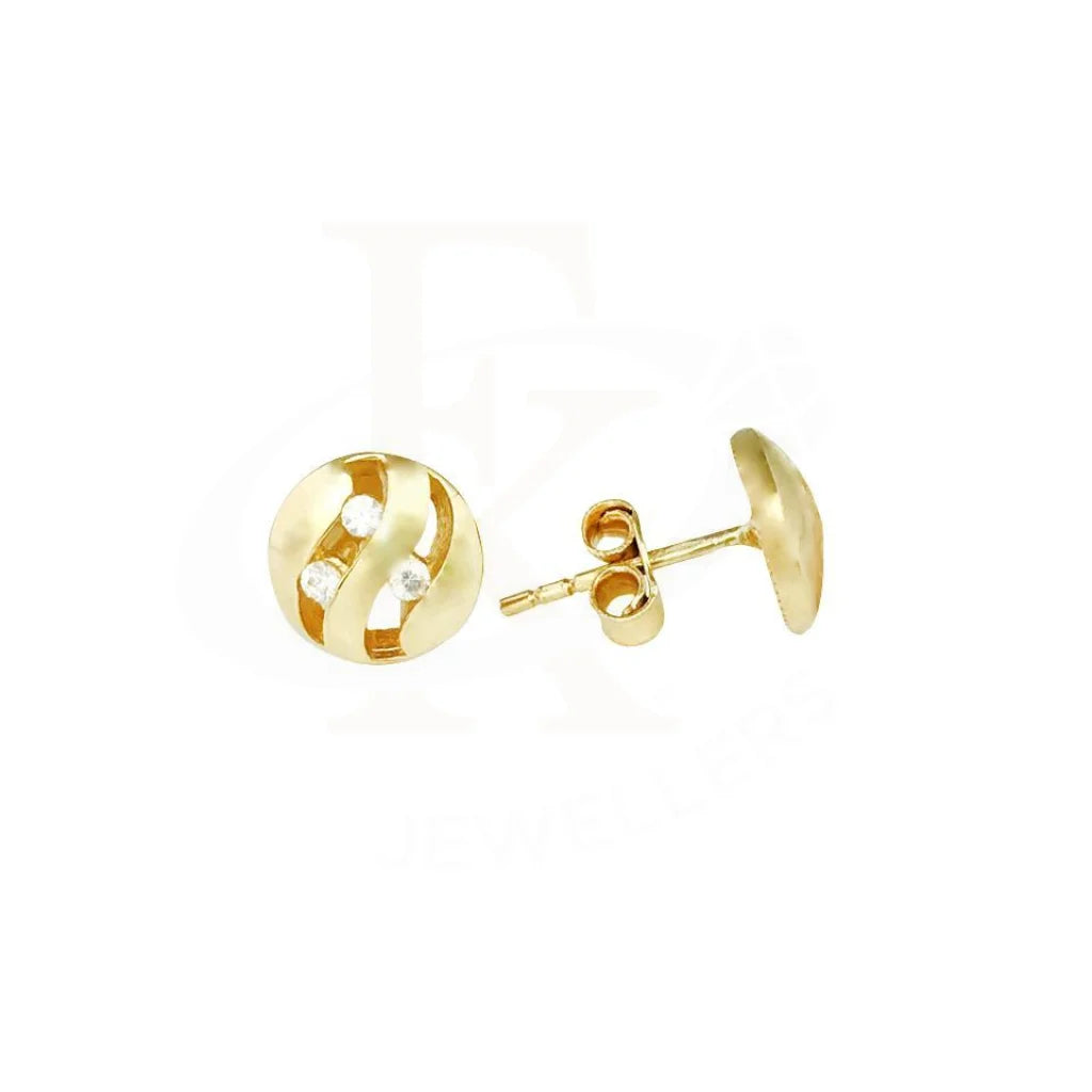 Women's wedding earrings-Gold Stud Earrings 18KT - FKJERN1504