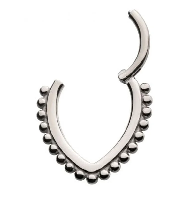 Women's moon phase rings-Beaded Teardrop Hinged Segment Ring