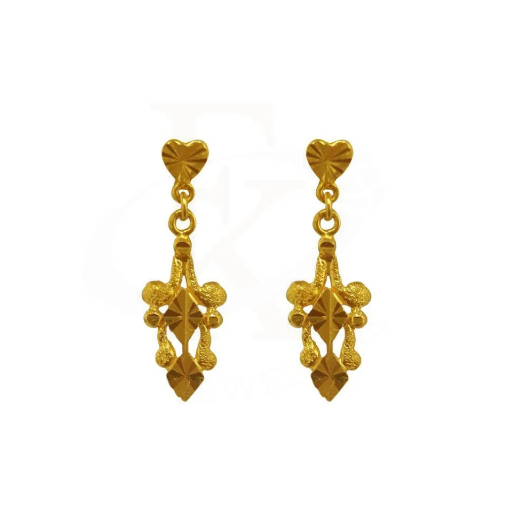 Women's astrology earrings-Gold Drop Earrings 22KT - FKJERN1616