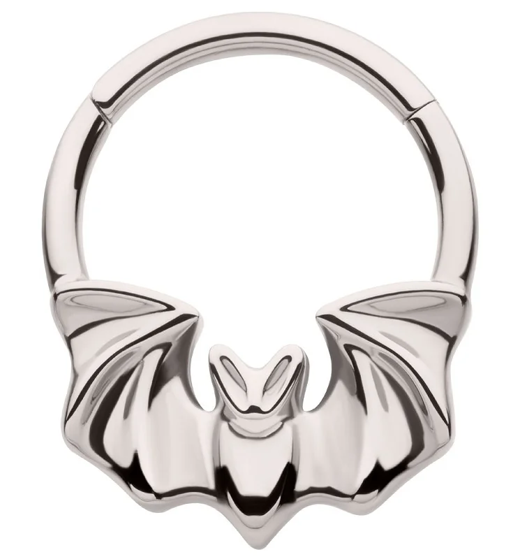 Women's titanium rings-Vampire Bat Titanium Hinged Segment Ring