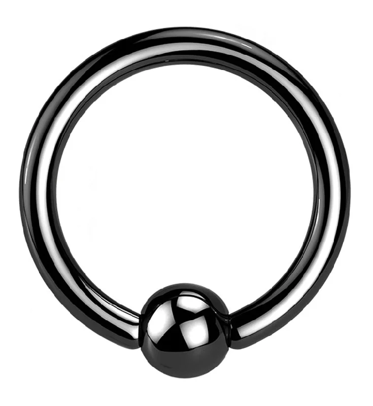 Women's seasonal rings-Black PVD Titanium Captive Bead Ring