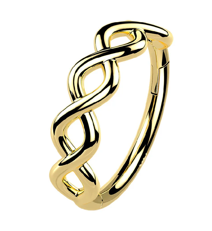 Women's silver rings-14kt Gold Twisted Hinged Segment Ring