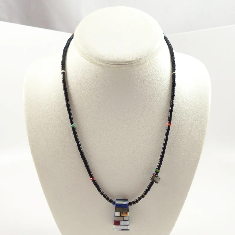 Custom women's necklaces-Inlay Reversible Necklace