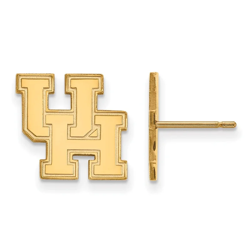 Women's Buddha earrings-14k Gold Plated Silver University of Houston Small Post Earrings