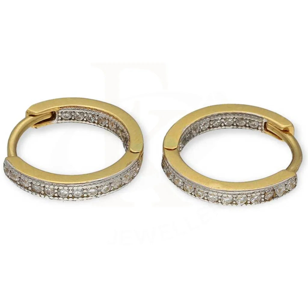 Women's hypoallergenic earrings-Gold Hoop Earrings 18KT - FKJERN18K3175