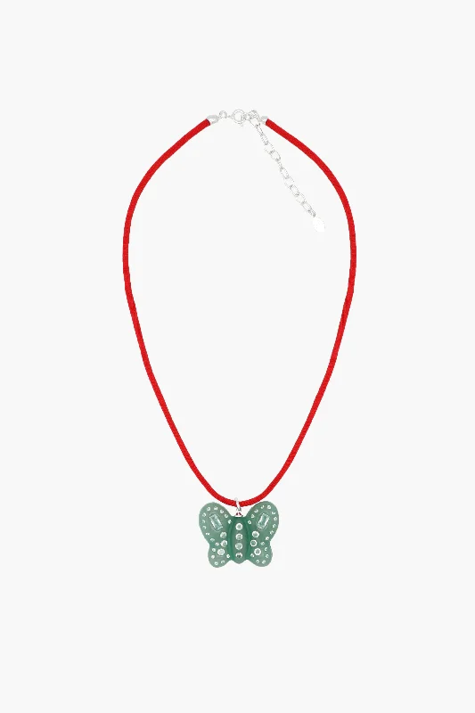 Women's choker necklaces-JADE BUTTERFLY NECKLACE