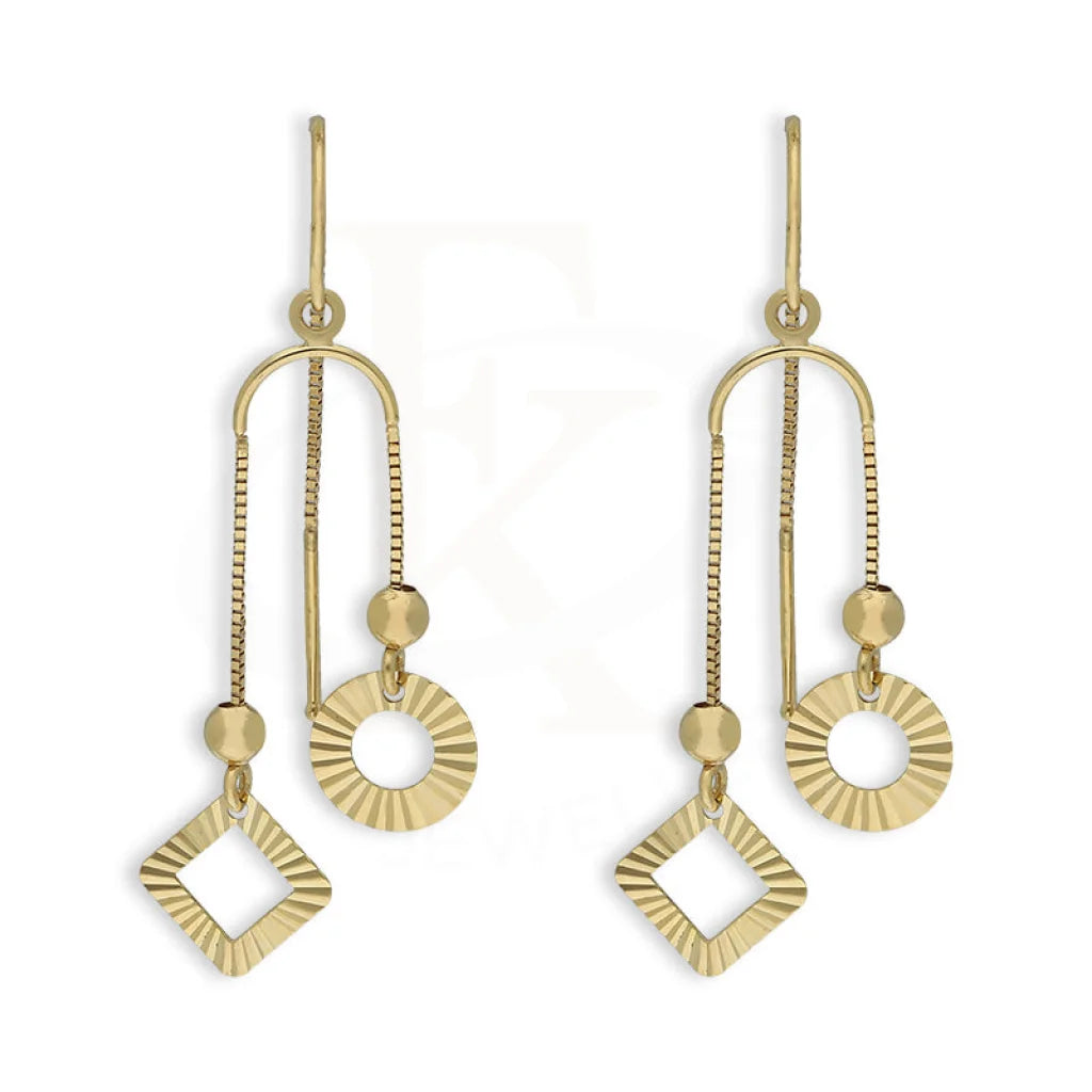 Women's Buddha earrings-Gold Hanging Charm Drop Earrings 18KT - FKJERN18K5234