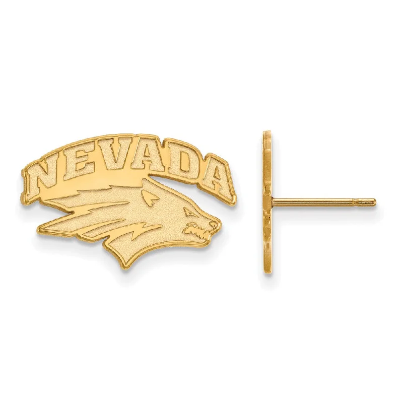 Custom women's earrings-10k Yellow Gold University of Nevada Small Post Earrings