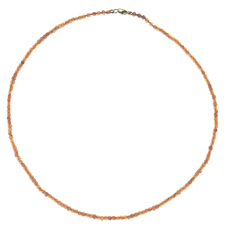 Women's birthstone necklaces-Moody Micro Necklace - Orange Garnet