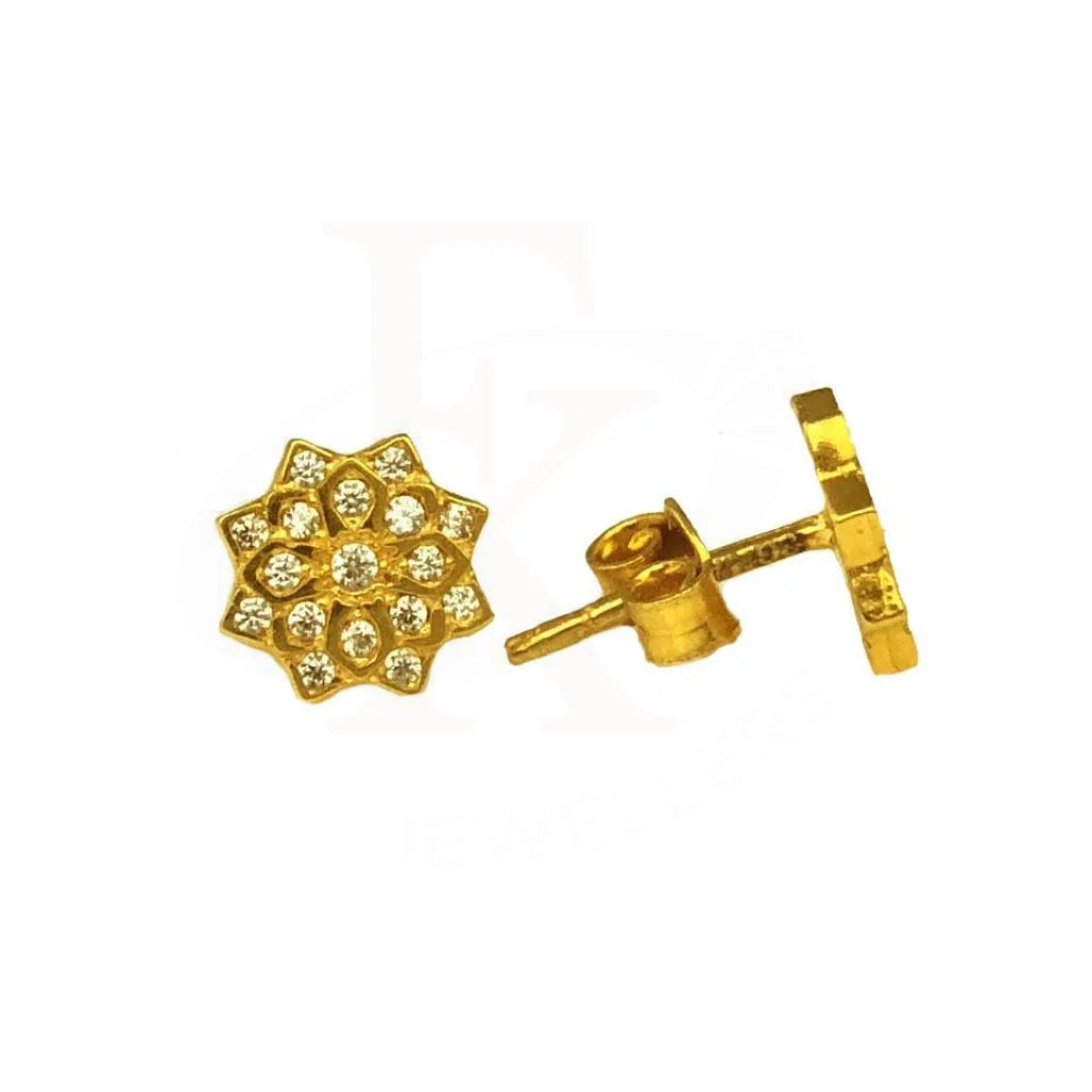 Women's fingerprint earrings-Gold Stud Star Earrings 22KT - FKJERN1602