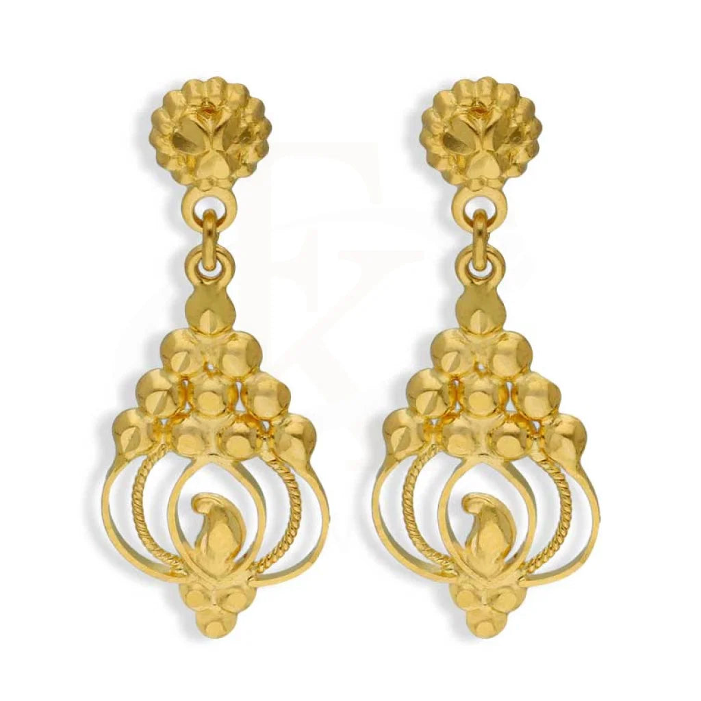 Women's mother-daughter earrings-Gold Drop Earrings 22KT - FKJERN22K2722