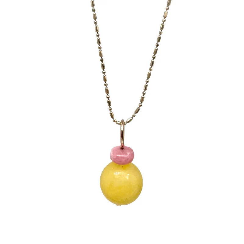 Women's elegant necklaces-Lucky Pom Charm Calcite Rhodochrosite