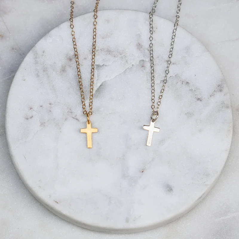 Women's sustainable necklaces-Mini Cross Necklace