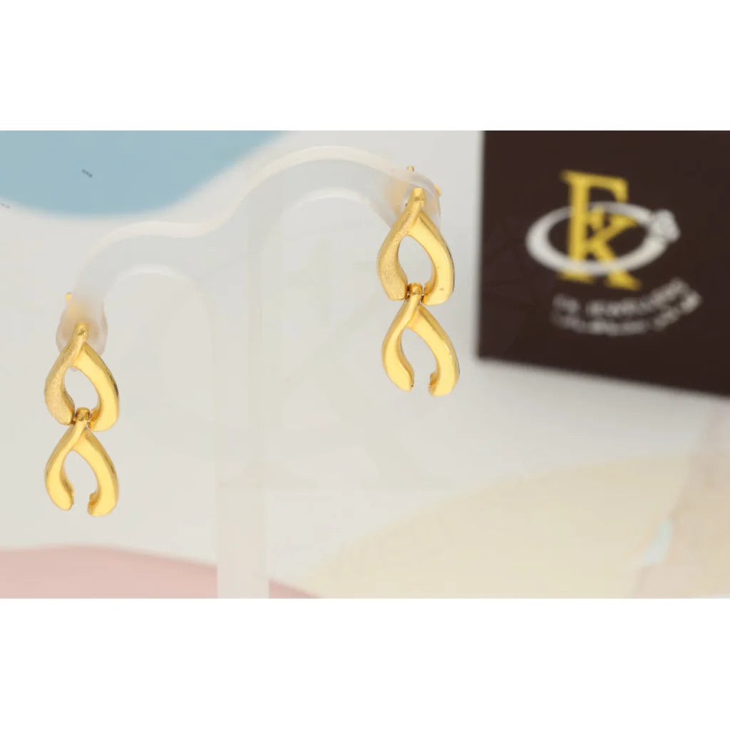 Women's drop earrings-Gold Drop Earrings 22KT - FKJERN22K3162