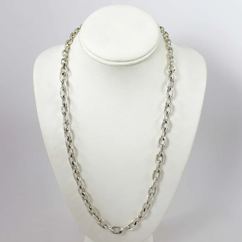 Women's gift necklaces-Silver Link Necklace