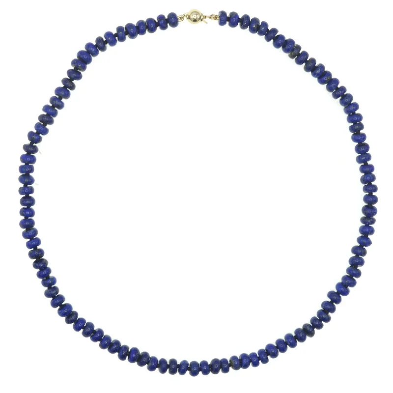 Women's cross necklaces-Beaded Lapis Necklace - Medium Size