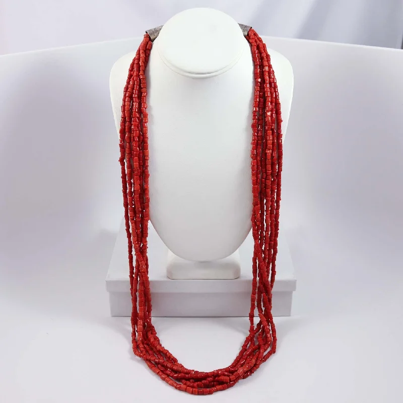 Women's holiday necklaces-Coral Necklace