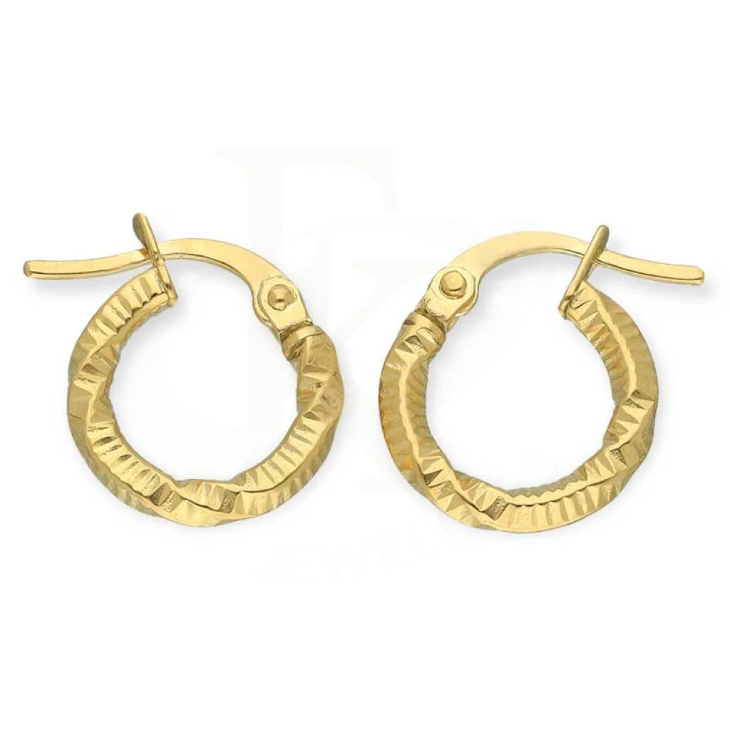 Women's geometric earrings-Gold Clip On Hoop Earrings 18KT - FKJERN18K3173