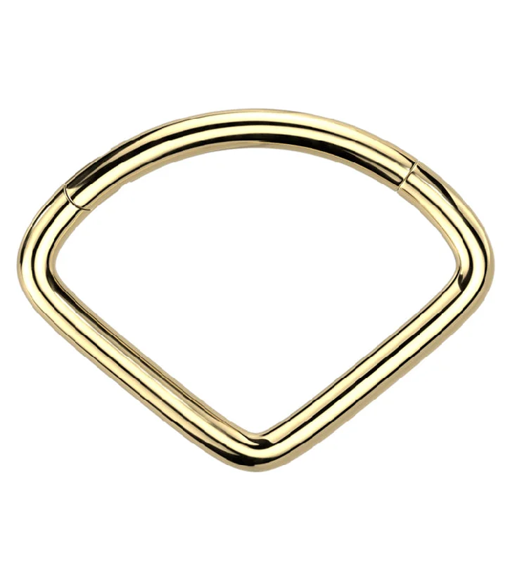 Women's pet memorial rings-Gold PVD Wide Triangle Titanium Hinged Segment Ring