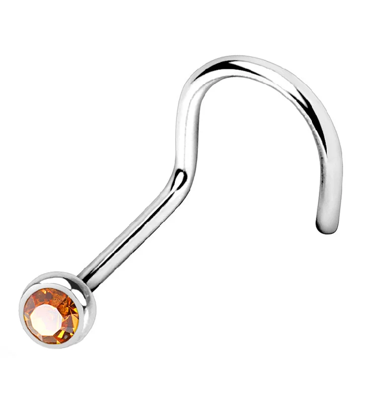 Women's religious rings-Topaz Gem Nose Screw Ring