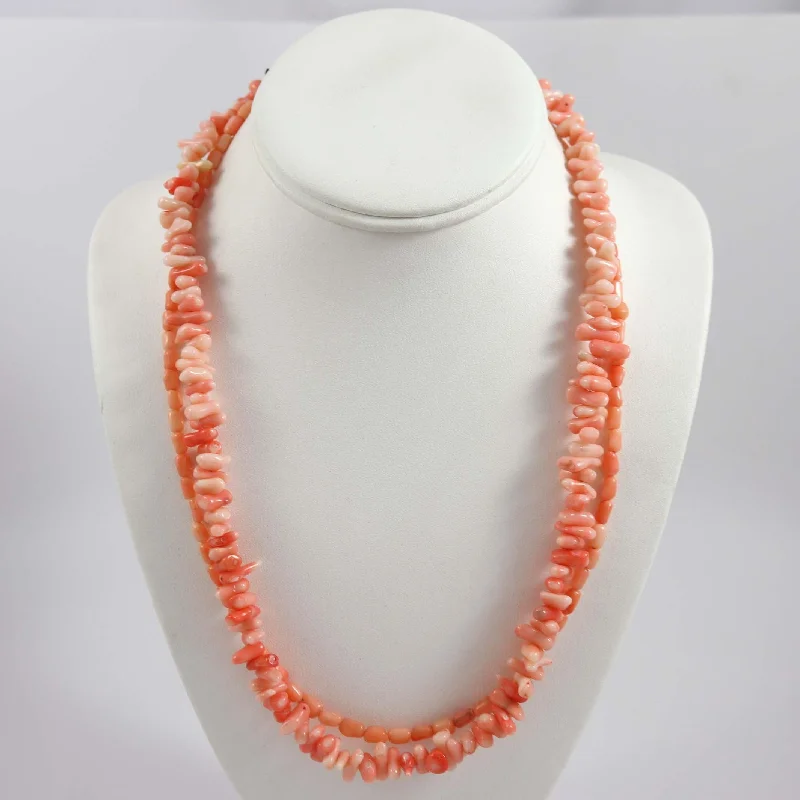 Women's moon phase necklaces-Pink Coral Necklace