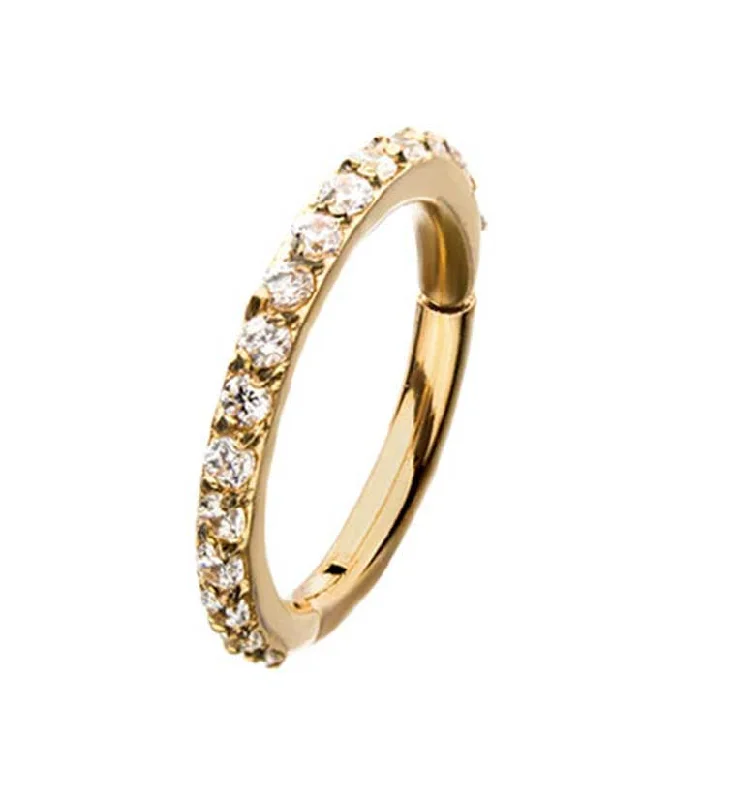 Women's exclusive rings-Gold PVD Royal Hinged Segment Ring